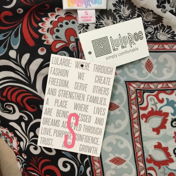 Mixed print boho-vibe LuLaRoe Shirley kimono - Picture 8 of 10